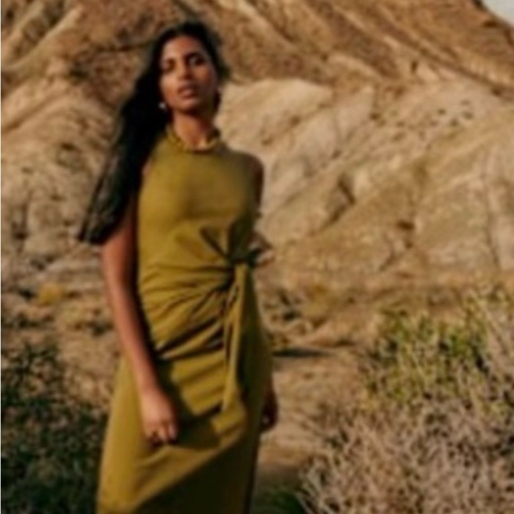 Sezane Pippaé Dress in Pistachio Green
